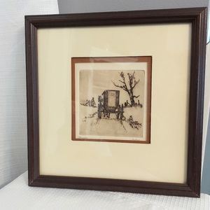 The Caller Ed Gifford Etchings Hand Pulled Print Signed Ohio Artist Country